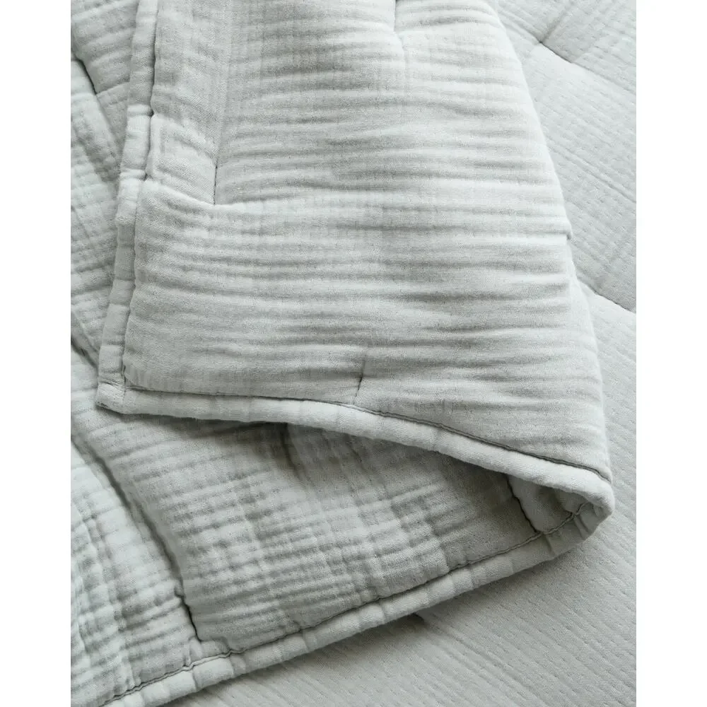 Quince Organic Cotton Gauze Dream Quilt Full/Queen Mist BNWT